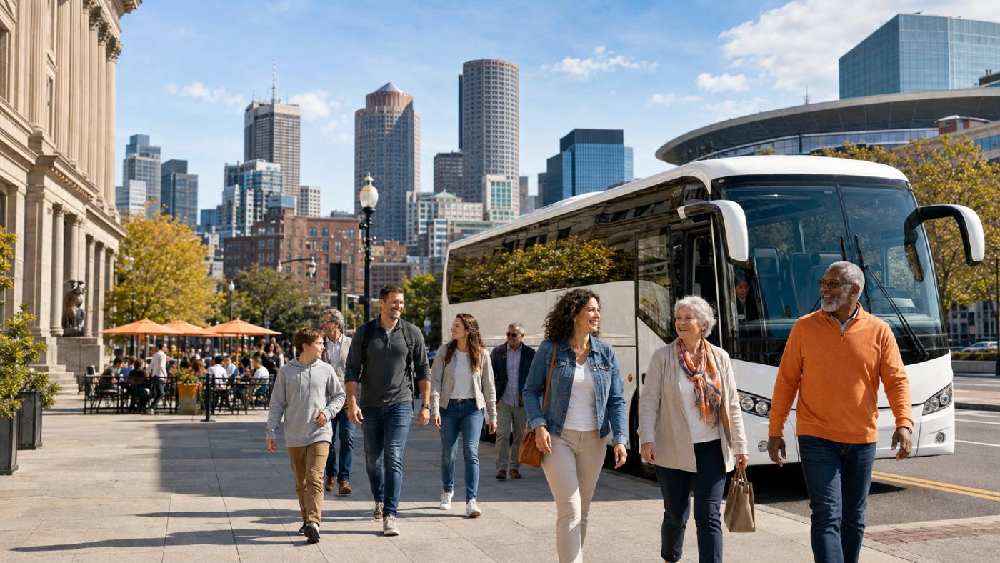 City skyline photo — Koladera Charter Bus